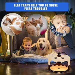 Meekear Flea Trap, Indoor Flea Lights Sticky Dome Bed Bug Trap with 2 Light Bulbs & 5 Sticky Pads, Plug-in Flea Killer Lamp Catcher for Inside Your Home, Pets & Children Safe