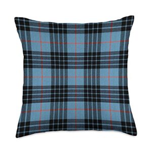scottish tartan accessories mackay morgan blue plaid scotland clan scottish tartan throw pillow, 18x18, multicolor