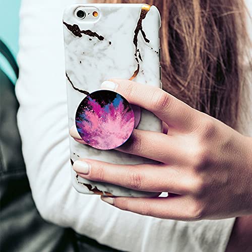 Collapsible Grip & Stand for Phones and Tablets （3 Pack ） - Rose Gold Marble White