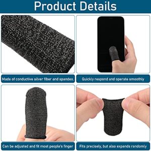 40 Pieces Gaming Finger Sleeve For Gaming Thumb Sleeves Mobile Gaming Finger Protector (Black)