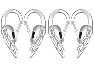 jnsa 4 pack earhooks compatible with apple airpods pro,anti slip anti drop ear hooks, multi-angle adjustment accessories,2 pairs(4pcs),great for gym and sport, transparent