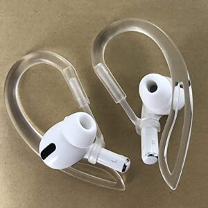JNSA 4 Pack Earhooks Compatible with Apple AirPods Pro,Anti Slip Anti Drop Ear Hooks, Multi-Angle Adjustment Accessories,2 Pairs(4PCS),Great for Gym and Sport, Transparent