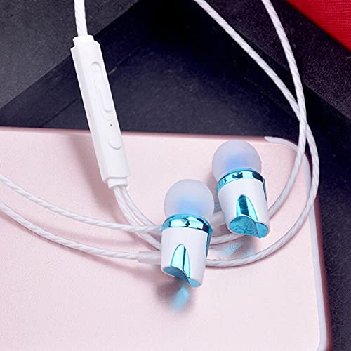 Trusway in-Ear Wired Headphones Earbuds with Microphone and Volume for Universal Earphone Noise-canceling 1.2m Stereo Wired for Mobile Phone Blue-Type-c