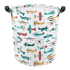 laundry hamper for bedroom bathroom foldable clothes toy organizer bag baby laundry basket storage airplanes pattern basket