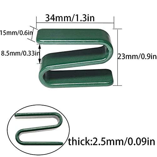 ITROLLE Wire Shelving S Hook 4PCS Green Paint Steel S Clips For Wire Shelf System