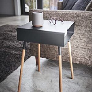 Yamazaki Storage Home | Steel + Wood | Tall | End + Side Tables, Black