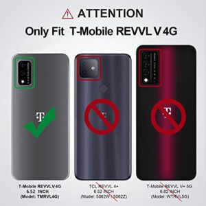 NTZW for T-Mobile Revvl V 4G Case: Drop Protective Military Grade Armor Case Cover | Sturdy Anti-Slip Grip & Shock-Proof Silicone TPU Bumper | Dual-Layer Heavy Duty Protection Case - Black