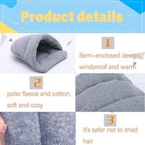 kathson Rabbit Cave Sleeping Bed Guinea Pig Hideout Cozy House Pet Soft Warm Fleece Winter Slipper Cushion Small Animal Nest Cage Accessories for Ferrets Squirrel Hamster Chinchilla Rat Hedgehog Bunny