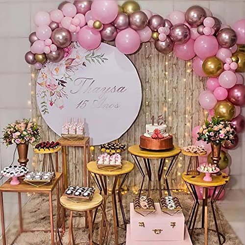 sherpaa Rose Red Pink Balloon Garland – Chrome Mauve Pink Gold Balloons,4D Foil Hot Pink Balloons for Wedding Birdal Shower Birthday Evening Party Decoration