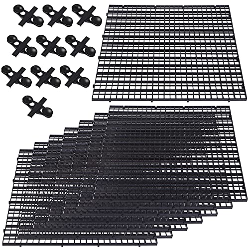 8 Pcs Large Aquarium Fish Tank Divider 11.7x11.7Inch Egg Crate Aquarium Filter Bottom Divider Tray Grid Isolation Board Partition Separator with 10 Pcs Sucker Clips for Mixed Breeding Light Diffuser