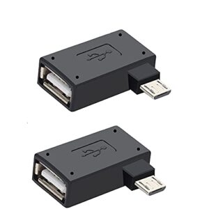 oassuose 2-in-1 powered micro usb otg adapter for fire stick/host devices, android smart phone or tablet - 2 pack