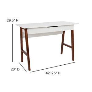 Flash Furniture Computer Desk - White Home Office Desk with Storage Drawer - 42" Long Writing Desk for Bedroom