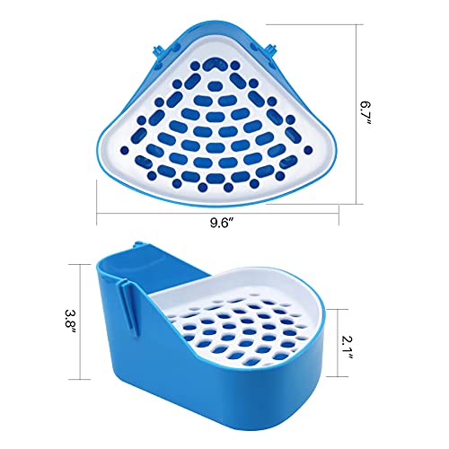 Rabbit Litter Box Pet Corner Litter Box Pet Potty Trainer Toilet for Small Animal Hamster Chinchilla Guinea Pig Cat Bunny Ferret (Blue)