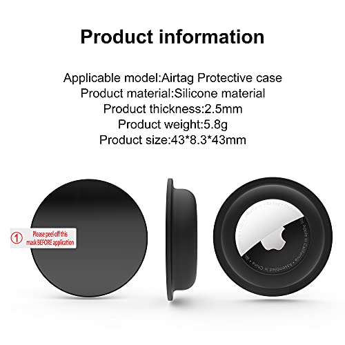 Airtag Holder, Stick-On Mount for AirTag, Adhesive Airtag Holder Case for Wallet Bike Tv Remote Car, Airtag Sticker Stick, Compatible with Apple AirTag (2 Black+2 White)