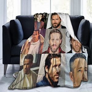 ryan reynolds soft and comfortable warm fleece blanket for sofa, bed, office knee pad,bed car camp beach blanket throw blankets (80"x60") … (50"x40")