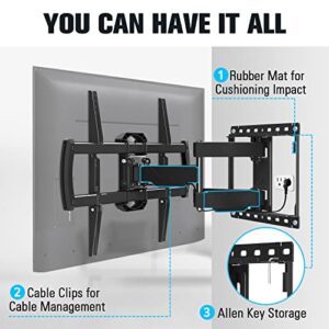 Mounting Dream TV Mount TV Wall Mount for Most 42-75 Inch TVs, Full Motion Articulating Wall Mount TV Bracket with Swivel and Tilt, Max VESA 600x400mm, Up to 100lbs, Fits 16" Wood Studs MD2619