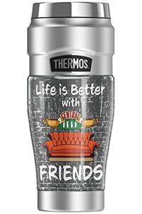 thermos friends life is better with friends stainless king stainless steel travel tumbler, vacuum insulated & double wall, 16oz