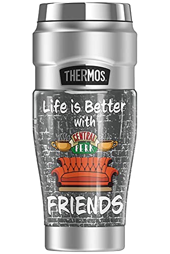 THERMOS Friends Life Is Better With Friends STAINLESS KING Stainless Steel Travel Tumbler, Vacuum insulated & Double Wall, 16oz