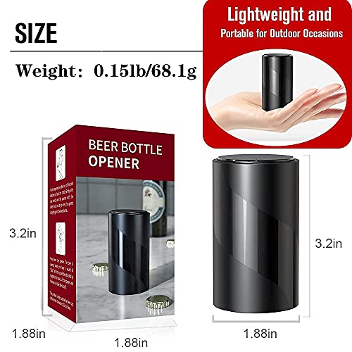 2 PACK Push Down-Pop Off Beer Bottle Opener with Magnetic Cap Catcher No Damage to Caps,Automatic Decapitator Beer/Soda Magnet Bottle Top Openers,One-Hand Easy/Funny Lid Open,Cool Bartender Tools