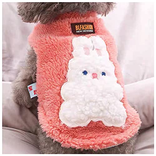 Loyanyy Plush Dog Coat Cute Bear Dog Cat Clothe Soft Warm Pet Vest Puppy Kitten Winter Sweater Fleece Dog Apparel for Cold Weather Pink Medium