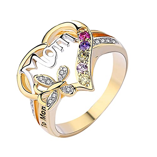 Baralonly Diamond Rings for Women, Luxury Elegance Fashion, Personality Ring Diamond Inlaid Ring, Unique Hands Decor Sweet Premium Gift for Friend Parent Wife Husband