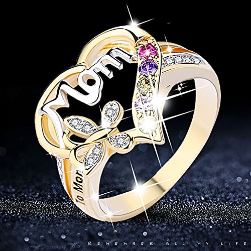 Baralonly Diamond Rings for Women, Luxury Elegance Fashion, Personality Ring Diamond Inlaid Ring, Unique Hands Decor Sweet Premium Gift for Friend Parent Wife Husband