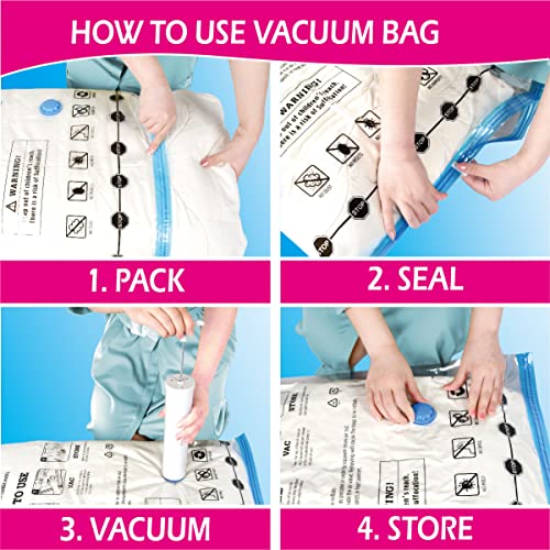 Winslow&Ross Large Space Saver Bags, Vacuum Storage Bags, Vacuum Seal Bags for Duvets Bedding Clothes Pillow Storage&Travel Use (6 Packs Large)