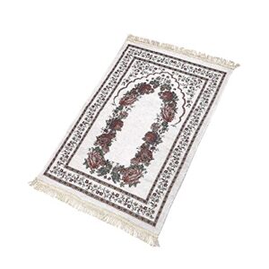 portable muslim prayer rug, sajadah for islam prayer carpet mat lightweight folable ramadan praying mat islamic gift for kids men women beige 70x110cm