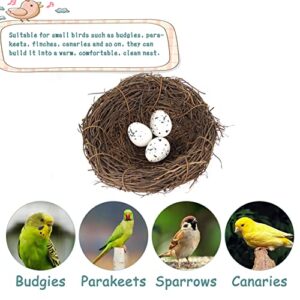 Hamiledyi Rattan Bird Nest Natural Handmade Parakeets Hut Cozy Resting Place Garden Yard Home Party Decor for Doves Canaries Finches Budgies