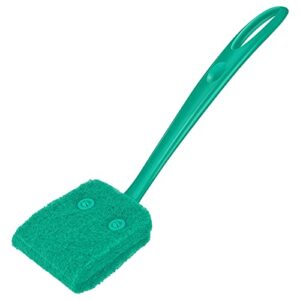 pawfly aquarium algae scraper sponge brush cleaning scrubber with 10 inch non-slip handle for glass fish tanks