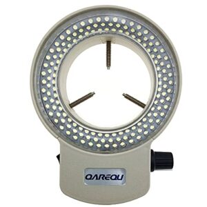 qarequ 144 led ring light adjustable illuminator for hdmi camera microscope brightness, 2.48 inch mounting diameter