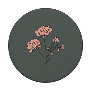 Midnight Green - Botanical Bohemian Floral Boho Flower PopSockets Swappable PopGrip