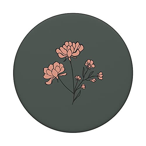 Midnight Green - Botanical Bohemian Floral Boho Flower PopSockets Swappable PopGrip