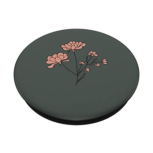 Midnight Green - Botanical Bohemian Floral Boho Flower PopSockets Swappable PopGrip