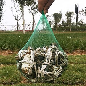100Pcs Seafood Boiling Bags , 24 in Mesh Onion Bags , Crawfish Bags Boiling Bags , Reusable Agricultural Products Nylon Mesh Bag , Clam net Bags , Comes With a Reusable Black Shopping Bag (Green)