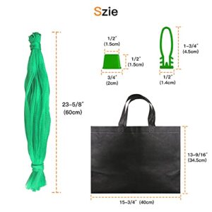 100Pcs Seafood Boiling Bags , 24 in Mesh Onion Bags , Crawfish Bags Boiling Bags , Reusable Agricultural Products Nylon Mesh Bag , Clam net Bags , Comes With a Reusable Black Shopping Bag (Green)