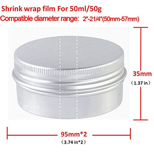 200Pcs Clear Perforated Shrink Bands for 50g Aluminum Jar, Easy to Use, Make Products More Professional (For 50g Aluminum Jar)