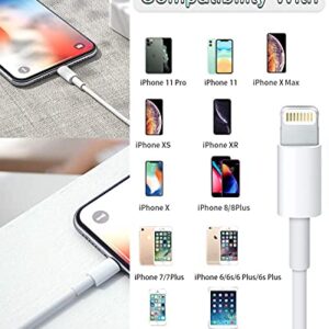 4 Pack [Apple MFi Certified] Apple Charging Cables 6ft, iPhone Chargers Lightning Cable 6 Foot, Fast iPhone Charging Cord for iPhone 12/11/11Pro/11Max/ X/XS/XR/XS Max/8/7, ipad(White)