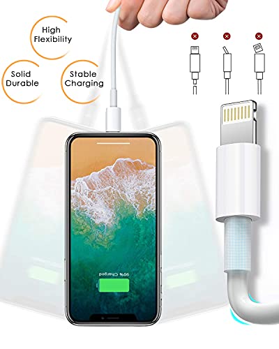 4 Pack [Apple MFi Certified] Apple Charging Cables 6ft, iPhone Chargers Lightning Cable 6 Foot, Fast iPhone Charging Cord for iPhone 12/11/11Pro/11Max/ X/XS/XR/XS Max/8/7, ipad(White)