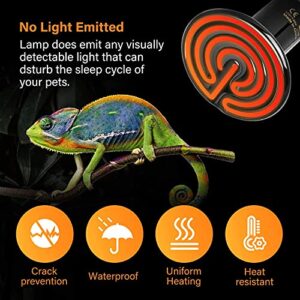 Simple Deluxe 25W Reptile Ceramic Heat Bulb No Light and 60W Dome Light Clamp lamp Fixture with 5.5 Inch Aluminum Reflector for Amphibian Pet Terrariums Habitat, Snake/Lizard/Spider, Black