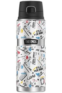 friends ink pen friends pattern thermos stainless king stainless steel drink bottle, vacuum insulated & double wall, 24oz