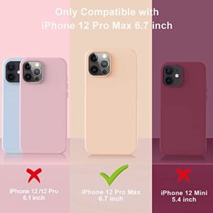 LOVE 3000 Compatible with iPhone 12 Pro Max Phone Case | Thickening Liquid Silicone | Anti-Scratch Microfiber Lining | Full-Body Duty Heavy Protection Case for iPhone 12 Pro Max Women Girls, Pink Sand