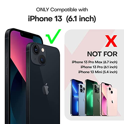 TAURI [5 in 1 Defender Designed for iPhone 13 Case 6.1 Inch, with 2 Pack Tempered Glass Screen Protector + 2 Pack Camera Lens Protector [Military Grade Protection] Shockproof Slim Thin Black