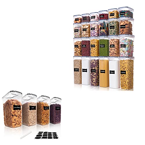 Vtopmart 4 Pcs Cereal Storage Containers and 24 Pcs Food Storage Containers Bundle