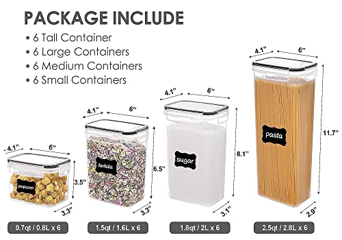 Vtopmart 4 Pcs Cereal Storage Containers and 24 Pcs Food Storage Containers Bundle