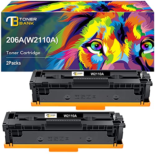 Toner Bank Compatible Toner Cartridge Replacement for HP 206A 206X W2110a W2110x for HP Laserjet Pro MFP M283FDW M255DW M283CDW M283 M255 Black Printer Ink (2-Pack)