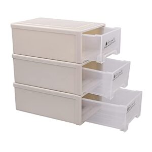 doryh 6 quart plastic stacking storage drawer chest, 3-packs