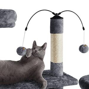 Yaheetech Multi-Level Cat Tree Cat Tower for Indoor Cats, Cat Condo with Scratching Posts, Cat Furniture Play Center, Plush Perch, Rotatable Cat Tree for Kittens/Large Cat, Dark Gray