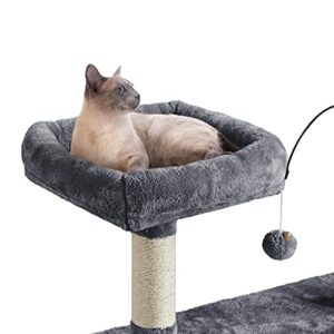 Yaheetech Multi-Level Cat Tree Cat Tower for Indoor Cats, Cat Condo with Scratching Posts, Cat Furniture Play Center, Plush Perch, Rotatable Cat Tree for Kittens/Large Cat, Dark Gray