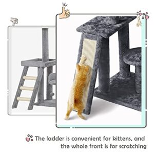 Yaheetech Multi-Level Cat Tree Cat Tower for Indoor Cats, Cat Condo with Scratching Posts, Cat Furniture Play Center, Plush Perch, Rotatable Cat Tree for Kittens/Large Cat, Dark Gray